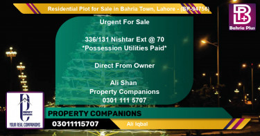 Residential Plot for Sale in Bahria Town, Lahore - (BP-94756)