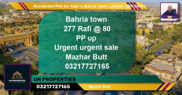 Residential Plot for Sale in Bahria Town, Lahore - (BP-94760)