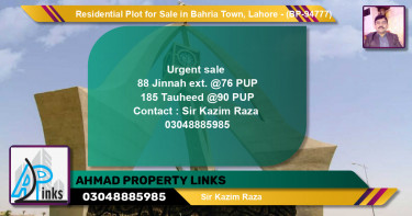 Residential Plot for Sale in Bahria Town, Lahore - (BP-94777)