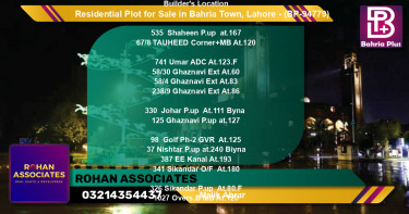 Residential Plot for Sale in Bahria Town, Lahore - (BP-94779)