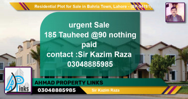 Residential Plot for Sale in Bahria Town, Lahore - (BP-94781)