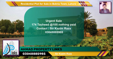 Residential Plot for Sale in Bahria Town, Lahore - (BP-94783)