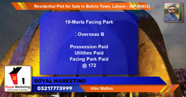 Residential Plot for Sale in Bahria Town, Lahore - (BP-94833)