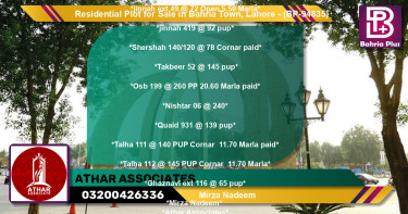 Residential Plot for Sale in Bahria Town, Lahore - (BP-94835)