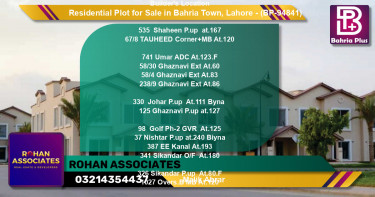 Residential Plot for Sale in Bahria Town, Lahore - (BP-94841)