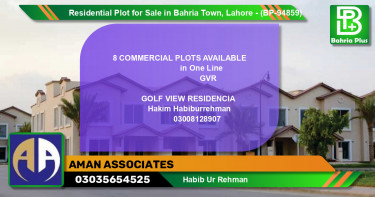 Residential Plot for Sale in Golf Phase 1 -  Bahria Town, Lahore - (BP-94859)