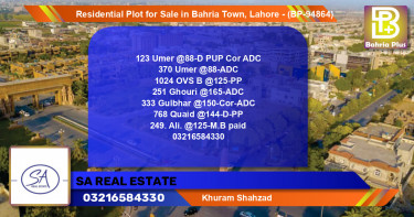 Residential Plot for Sale in Bahria Town, Lahore - (BP-94864)