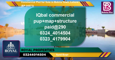 Commercial Plot for Sale in Bahria Town, Lahore - (BP-94873)