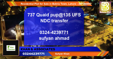 Residential Plot for Sale in Bahria Town, Lahore - (BP-94880)