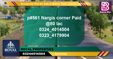 Residential Plot for Sale in Bahria Town, Lahore - (BP-94885)