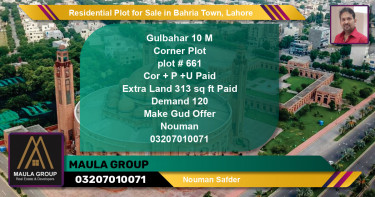 Residential Plot for Sale in Bahria Town, Lahore - (BP-94895)