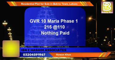 Residential Plot for Sale in Bahria Town, Lahore - (BP-94898)