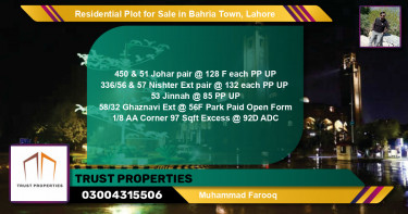 Residential Plot for Sale in Bahria Town, Lahore - (BP-94910)