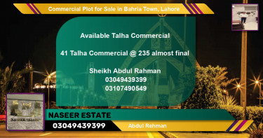 Commercial Plot for Sale in Bahria Town, Lahore - (BP-94914)