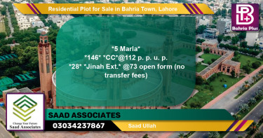 Residential Plot for Sale in Bahria Town, Lahore - (BP-94922)