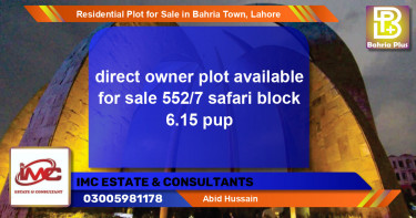 Residential Plot for Sale in Bahria Town, Lahore - (BP-94923)