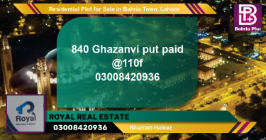 Residential Plot for Sale in Bahria Town, Lahore - (BP-94932)
