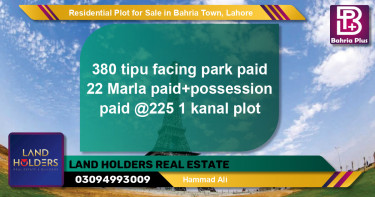 Residential Plot for Sale in Bahria Town, Lahore - (BP-94948)