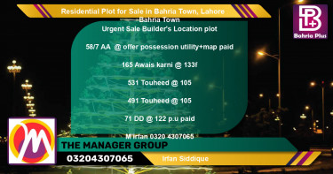Residential Plot for Sale in Bahria Town, Lahore - (BP-94950)