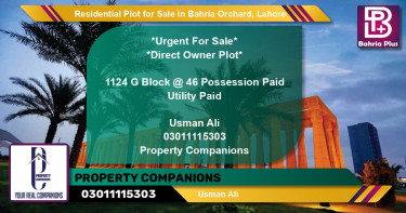 Residential Plot for Sale in Bahria Orchard, Lahore - (BP-94969)