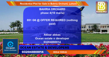 Residential Plot for Sale in Bahria Orchard, Lahore - (BP-94988)