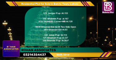 Residential Plot for Sale in Bahria Town, Lahore - (BP-94996)