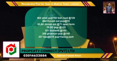 Residential Plot for Sale in Bahria Town, Lahore - (BP-95027)