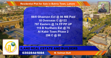 Residential Plot for Sale in Bahria Town, Lahore - (BP-95039)