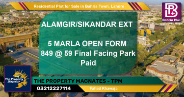 Residential Plot for Sale in Bahria Town, Lahore - (BP-95101)