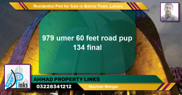 Residential Plot for Sale in Bahria Town, Lahore - (BP-95723)