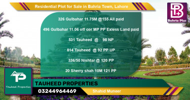 Residential Plot for Sale in Bahria Town, Lahore - (BP-95736)