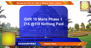 Residential Plot for Sale in Bahria Town, Lahore - (BP-95750)