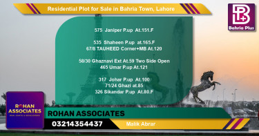 Residential Plot for Sale in Bahria Town, Lahore - (BP-95785)