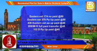 Residential Plot for Sale in Bahria Orchard, Lahore - (BP-95791)