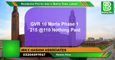 Residential Plot for Sale in Bahria Town, Lahore - (BP-95807)