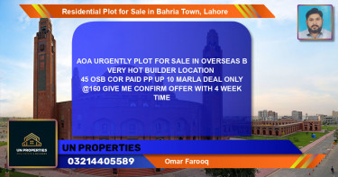 Residential Plot for Sale in Bahria Town, Lahore - (BP-95829)