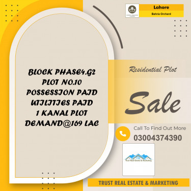 Residential Plot for Sale in Bahria Orchard, Lahore - (BP-95833)