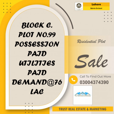 Residential Plot for Sale in Bahria Orchard, Lahore - (BP-95840)