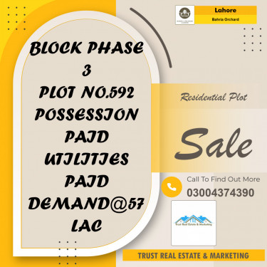 Residential Plot for Sale in Bahria Orchard, Lahore - (BP-95848)