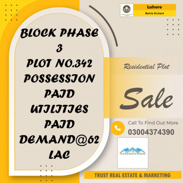 Residential Plot for Sale in Bahria Orchard, Lahore - (BP-95852)