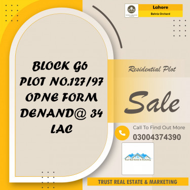 Residential Plot for Sale in Bahria Orchard, Lahore - (BP-95856)