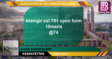 Residential Plot for Sale in Bahria Town, Lahore - (BP-95879)