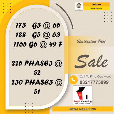 Residential Plot for Sale in Bahria Orchard, Lahore - (BP-95888)