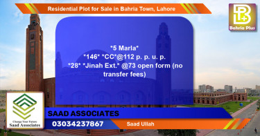 Residential Plot for Sale in Bahria Town, Lahore - (BP-95897)