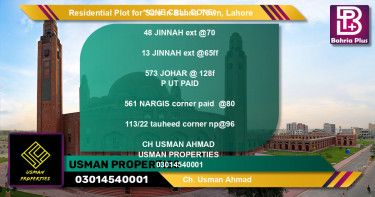 Residential Plot for Sale in Bahria Town, Lahore - (BP-95913)