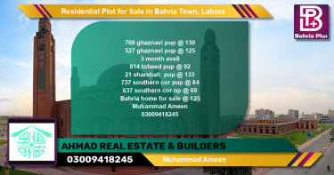 Residential Plot for Sale in Bahria Town, Lahore - (BP-95917)
