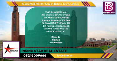 Residential Plot for Sale in Bahria Town, Lahore - (BP-95936)