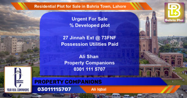 Residential Plot for Sale in Bahria Town, Lahore - (BP-95981)