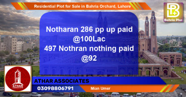 Residential Plot for Sale in Bahria Orchard, Lahore - (BP-95999)