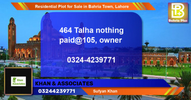 Residential Plot for Sale in Bahria Town, Lahore - (BP-96003)